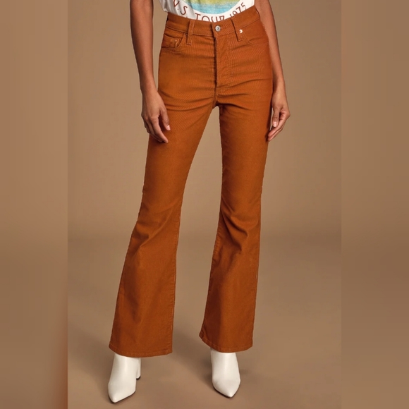 Levi's Ribcage Flare Corduroy Pants Caramel Cafe - Picture 3 of 15